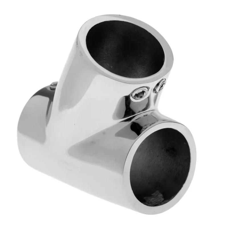 Boat 22/25/30/32mm 60 Degree Left 3 Way Boat Hand Rail Fitting Fits Pipe/Tube Marine Grade 316 Stainless Steel