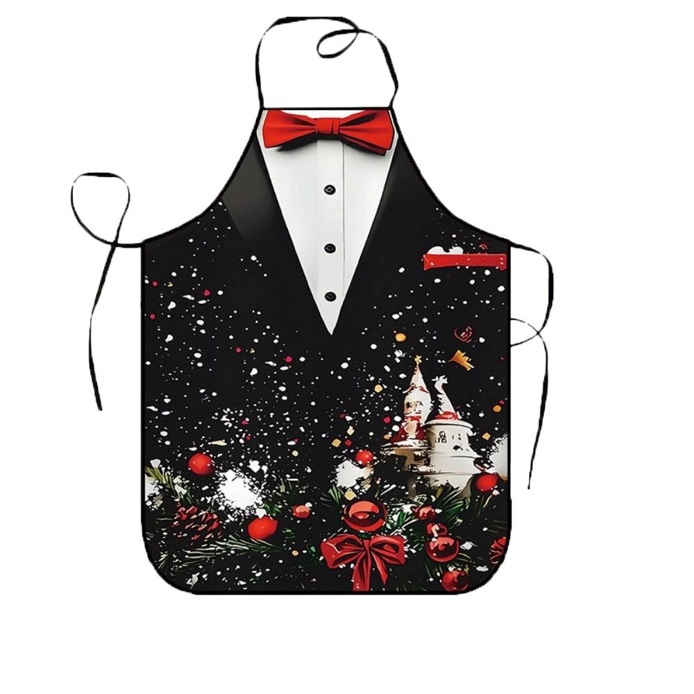 Snowman Christmas Santa Claus Apron Reindeer Waterproof Waist Apron Xmas Tree Stain-Resistant Kitchen Baking Apron Kitchen
