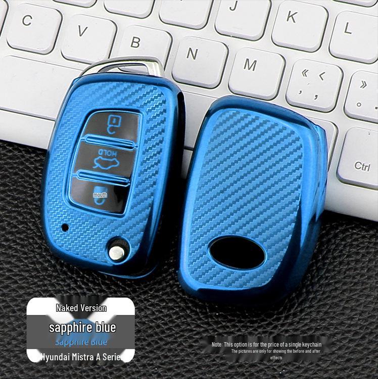 Hyundai Mistra Carbon Fiber Pattern TPU Car Key Cover