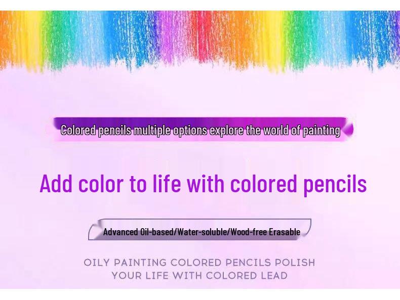 48-Color Wooden Pencils Set: Oil & Water-Based for Children and Graffiti Art