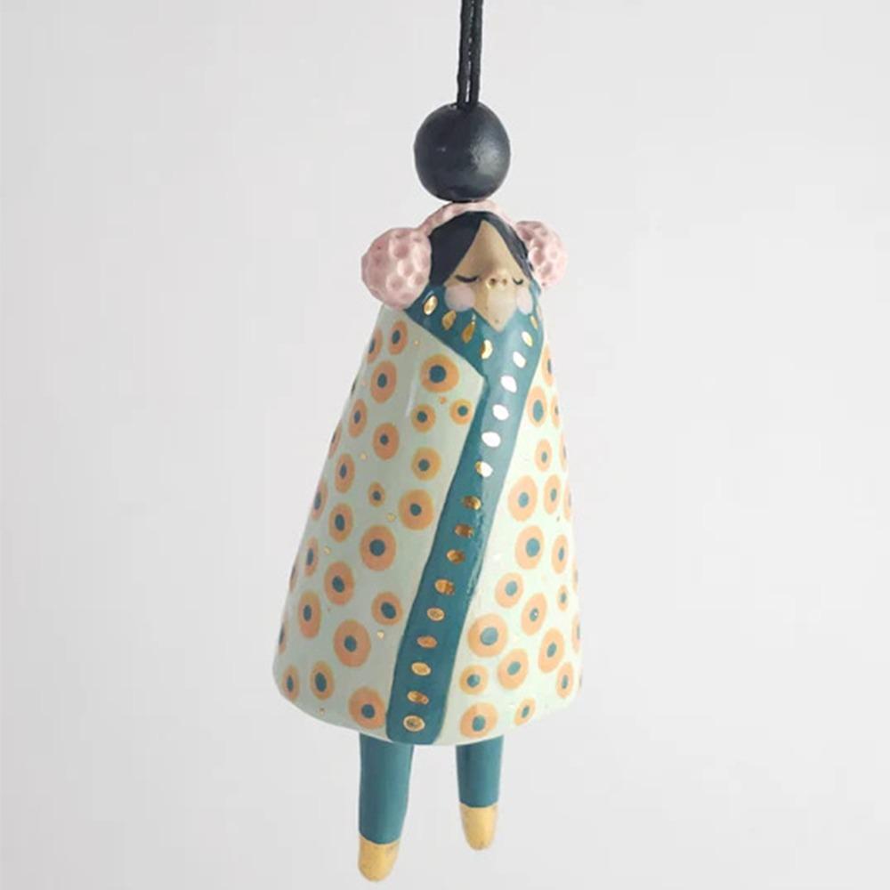 New Cute Ceramic Bells Collection Cartoon Craft Handmade Wind Chimes Simple Yard Pendant Home Decoration