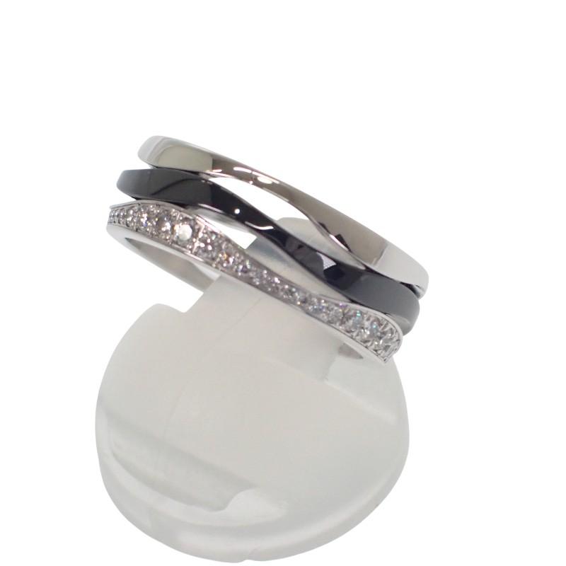 Omega R604CL01001 #10(JP Boyutu) yüzük siyah K18 beyaz altın/seramik Kadın