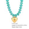Fashion Colorful Acrylic Big Beads Heart Pendant Necklace for Women, Creative Clavicle Chain Necklace, Statement Trendy Jewelry