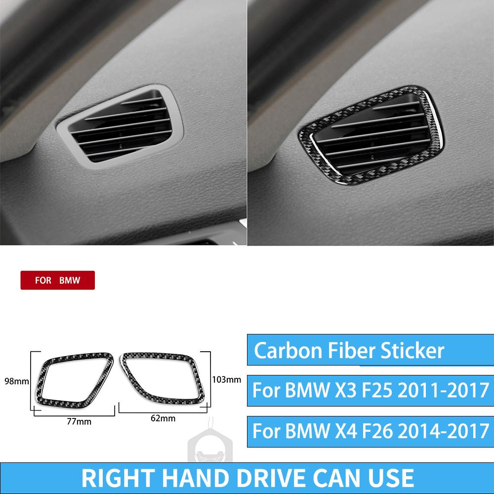 For BMW X3 F25 2011-2017 For X4 F26 2014-2017 Accessories Interior Dashboard Gear Outlet Full Set Kit Carbon Fiber Cover Sticker