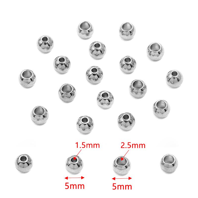 Stainless Steel Round Spacer Beads for DIY Jewelry Making
