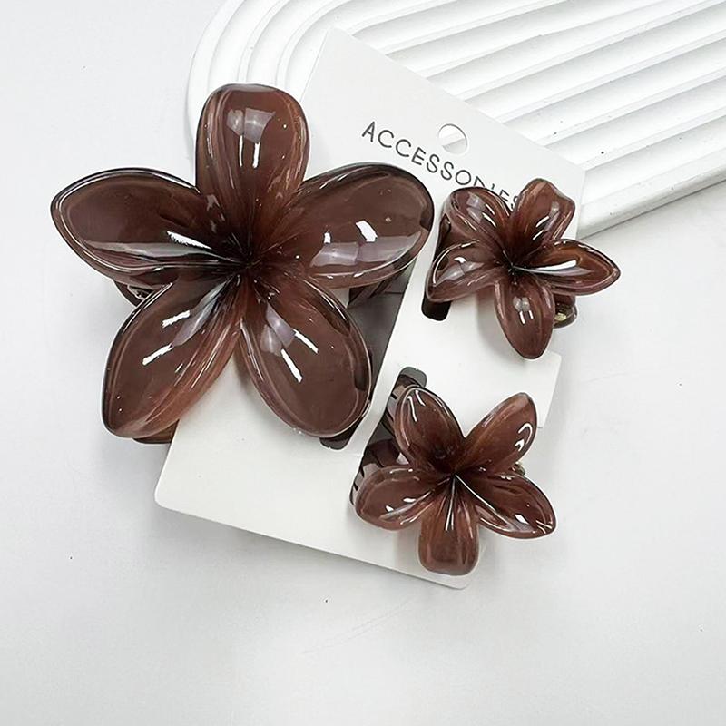 3Pcs Colorful Gradient Color Flower Hair Claws Sweet Barrettes  Shark Clip For Women Girls Beach Hair Accessories Gifts