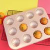 6/12 Cavity Shell Shape Madeleine Cake Pan Dessert Mold For Quick Baking Carbon Steel Nonstick Easy Cleaning Design