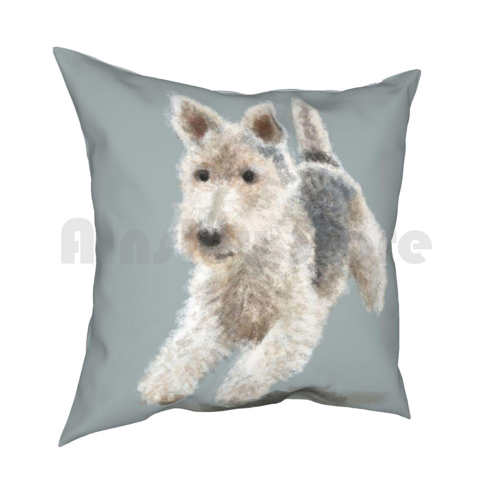 The Fox Terrier Pillow Case Printed Home Soft Throw Pillow Fox Foxy Foxies Dog Dogs Terrier Terriers Small Breed Breeds 30x30cm 12x12in