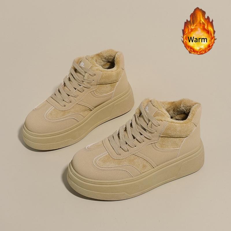 Women's Mid-Top Lace-Up Casual Platform Shoes Sneakers