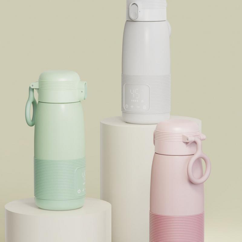 Wireless Portable Milk Warmer Constant Temperature Cup Hot Water Bottle Milk Warmer Milk Frother Portable Milk Maker for Travel