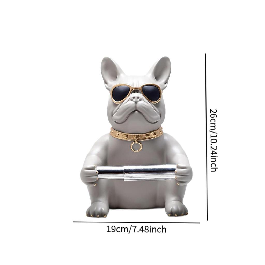 Dog Sculpture European Style Storage Organization Resin Toilet Paper Holder for Home Tabletop Toilet Countertops Restaurant