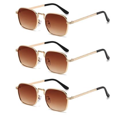 Fashion Square Frame UV400 Sunglasses Women Men Luxury Metal Vintage Shades Eyeglasses Trendy Driving Riding Sun Glasses