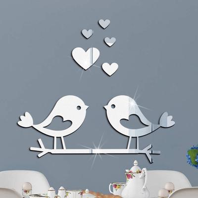 Wall Sticker Self-adhesive Easy To Use Acrylic Bird Vivid 3D