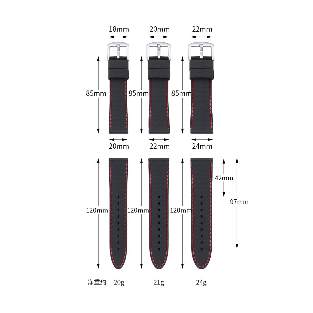 20mm 22mm 24mm Watch Band Strap Sport Vintage Silicone Business Watchband for Men Women Stainless Steel Buckle Watch Accessories