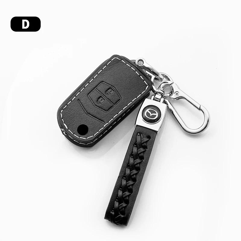 2025 Hot Leather Car Key Case Holder Key Cover Accessories For Mazda 3 6 Cx30 Cx9 Cx5 Cx8 MX5 MX30 X5 X9 S30 Key Cover Demio Ate