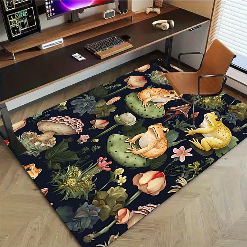 1 Stück Froschblumen Extra Groß Rutschfester Bodenteppich, Büro, Familie, Schlafzimmer Großer Teppich Innen Teppiche, Lebendige Farben