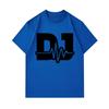 Men's 100% Cotton Crew Neck Short Sleeve T-Shirt, Casual DJ Sound Wave Graphic Printed Breathable Soft Summer Tee for Daily Wear and Music Enthusiasts