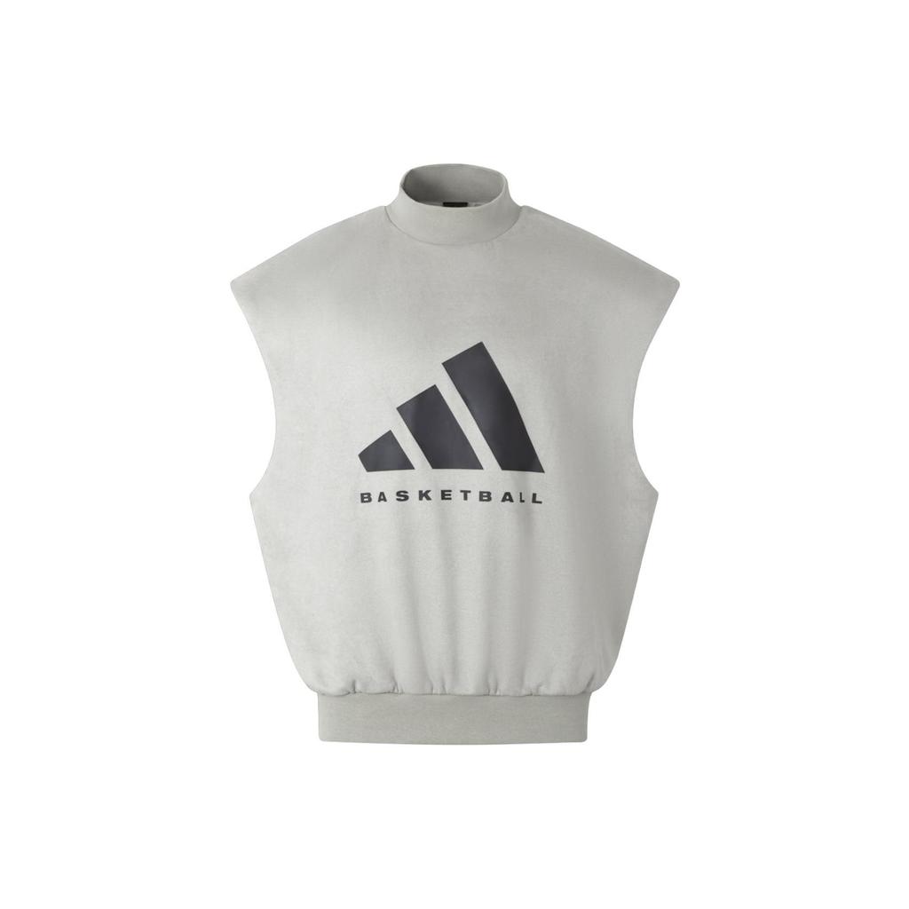 Adidas Chapter 01 Basketball Print Cropped Sleeveless Hoodie Unisex Tops Sesame IN7704