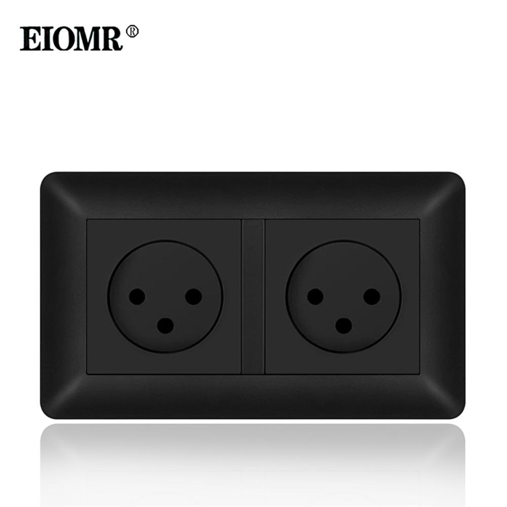

EIOMR Ізраїльський стандартний розетковий блок, Біло-чорний 146*86 мм Панель Настінна розетка, AC 100~250V 16A 3-контактна Ізраїльська розетка для дому та офісу Black Curved Frame