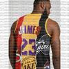 Familienpassend James 23 Basketballtrikot Geteilter Aufdruck Ärmellos Rundhalsausschnitt Lockerer Schnitt Streetwear Lässig Gedenk-Tanktop