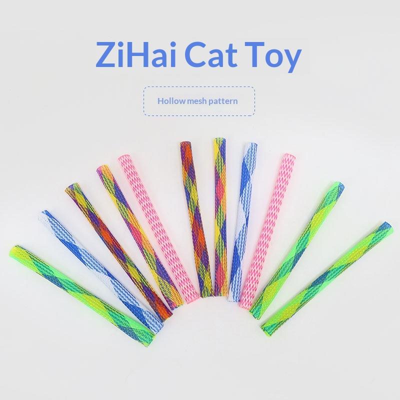 20/50Pcs Colorful Cat Spring Toys Springy Mesh Cat Stick Interactive Pet Toy For Pet Cat Boredom Relief Entertainment Toys