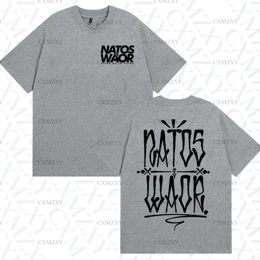 Rapper NATOS WAOR New Album  Merch T Shirts Unisex Women Retro Fashion Cotton Short Sleeve Tshirt Hip Hop ONeck Clothing Tees