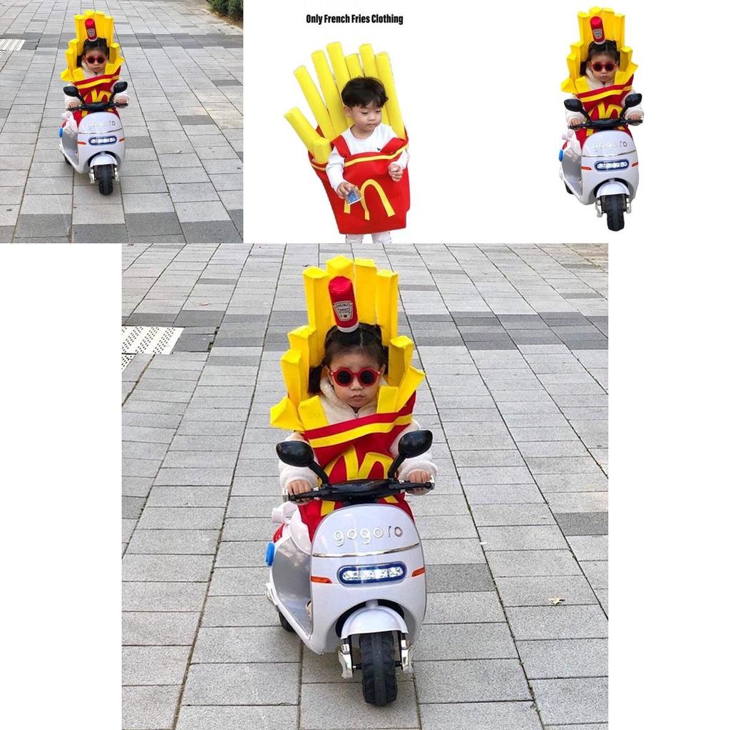 Korean Ins Halloween Children's Costume For Kindergarten Party Show Outfit Boys And Girls French Fries Clothes Inflatable Column)