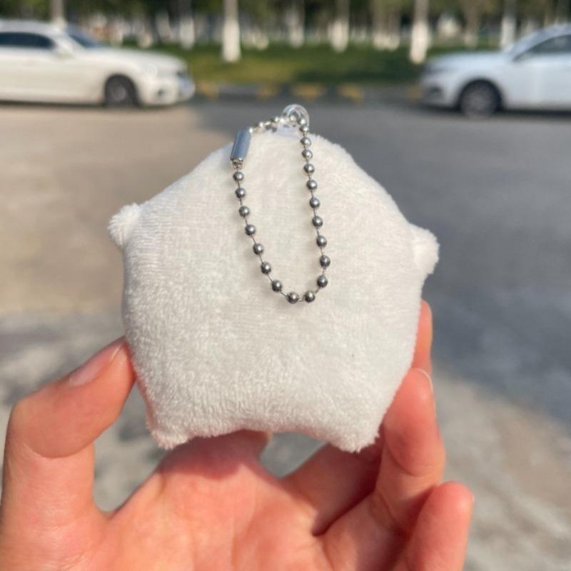 Soft Cute Walla Walla Plush Keychain New Cute Kawaii Ghost Doll Charm Creative White Round Accessory Pendant Bag Pendant Gifts