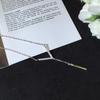 Double-layer Smile One Line Bend Necklace Silver Jewelry Trend Pendant Gift