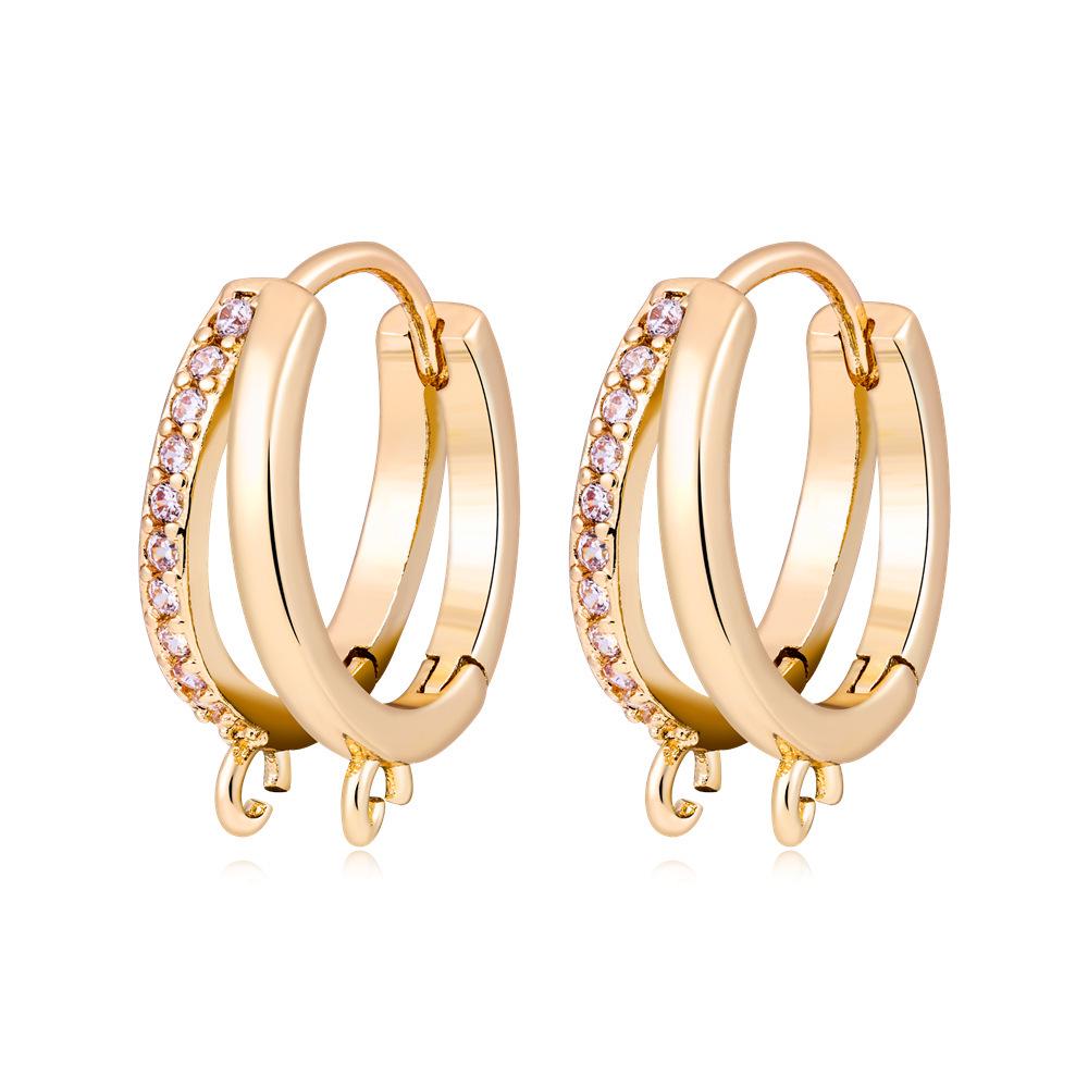 Copper-Plated White Gold Micro-Set Zircon Snake Ear Cuff with Diamond Accents - Snake-Shaped DIY Earring Accessories