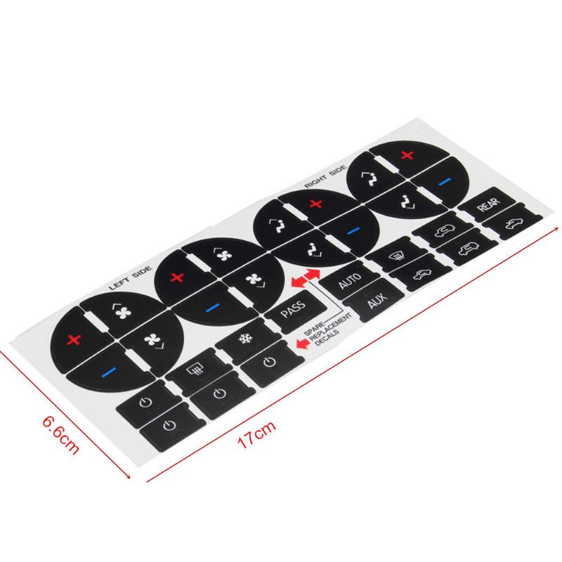 Replacement Decal Button Stickers for Car Climate Control Panel DIY Dash Repair Kit for Worn Out Original Markings