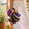 Spinner for Car Mirror Decor Dancing Lady Sun Catcher, Handmade Stained Glass Wind Spinner, Weather-resistant Garden Boho Hanging Sunlight Catcher