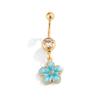 Yousheng Bauchnabelpiercing, Edelstahl Blume Design Bauchnabel Schmuck, Bauchpiercing Ring mit Klarem Zirkonia Inlay, Bauchnabel für Empfindliche Haut