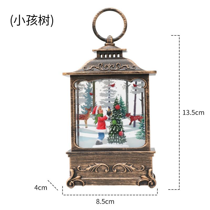 Lighted Christmas Snow Globe Lantern Battery Operated LED Night Light With Hook Christmas Tree Ornaments Gift Ideas