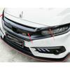 8pcs/set Car Front Upper Bumper Grille Sticker Molding Trim Decoration Fit For Honda Civic 2016 2017 2018   Matt Black