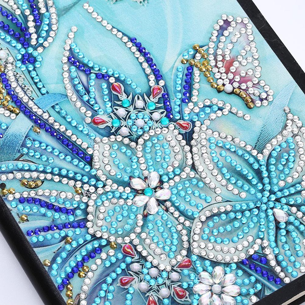 5D Diamond Painting Notebook Embroidery Diary Book 50 Pages Butterfly & Flower Pattern DIY
