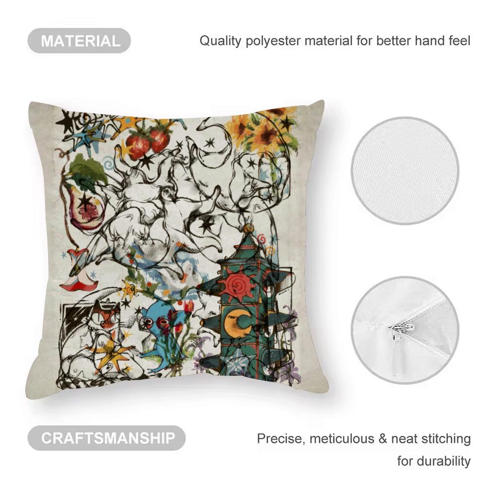 Fairy Tale Fantasy For Adults Cushion Cover Anti-dustmite Pillowcase Invisible Zipper Silky Short Plush Sofa Cushion Cover