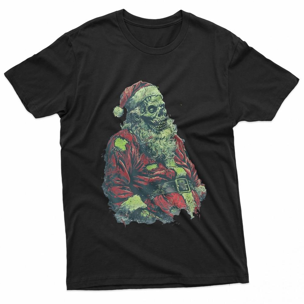 Graphic Retro Zombie Evil Santa Skull Heavy Xmas Horror TShirt Unisex T-Shirt XXXL