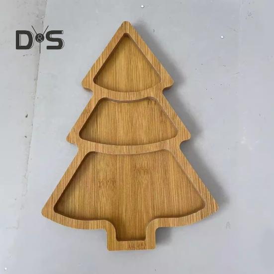 Christmas Tree Shaped Tray Wooden Charcuterie Dessert Boards Steak Dinner Plate Safe Easy To Clean Serving Platter for Parties Events