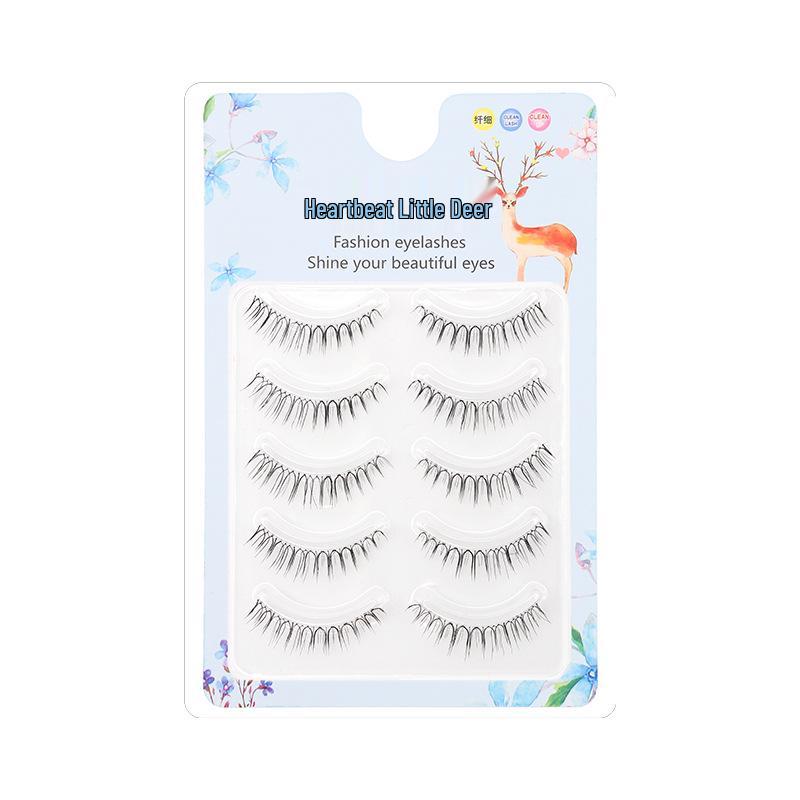 

Natural Short Transparent Band False Eyelashes - 5 Pairs, Comfortable, Light, and Soft