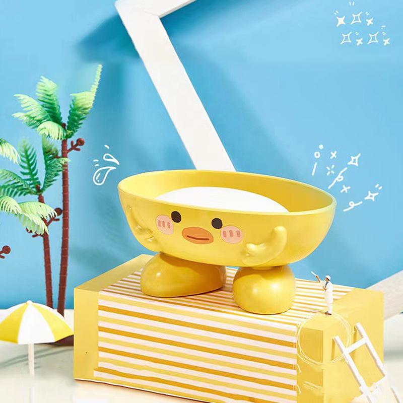 Mydelniczka z odpływem w kształcie kaczki Pudełko na mydło z odpływem Uchwyt na mydło Odpływ do prysznica w łazience Pojemnik do przechowywania mydła