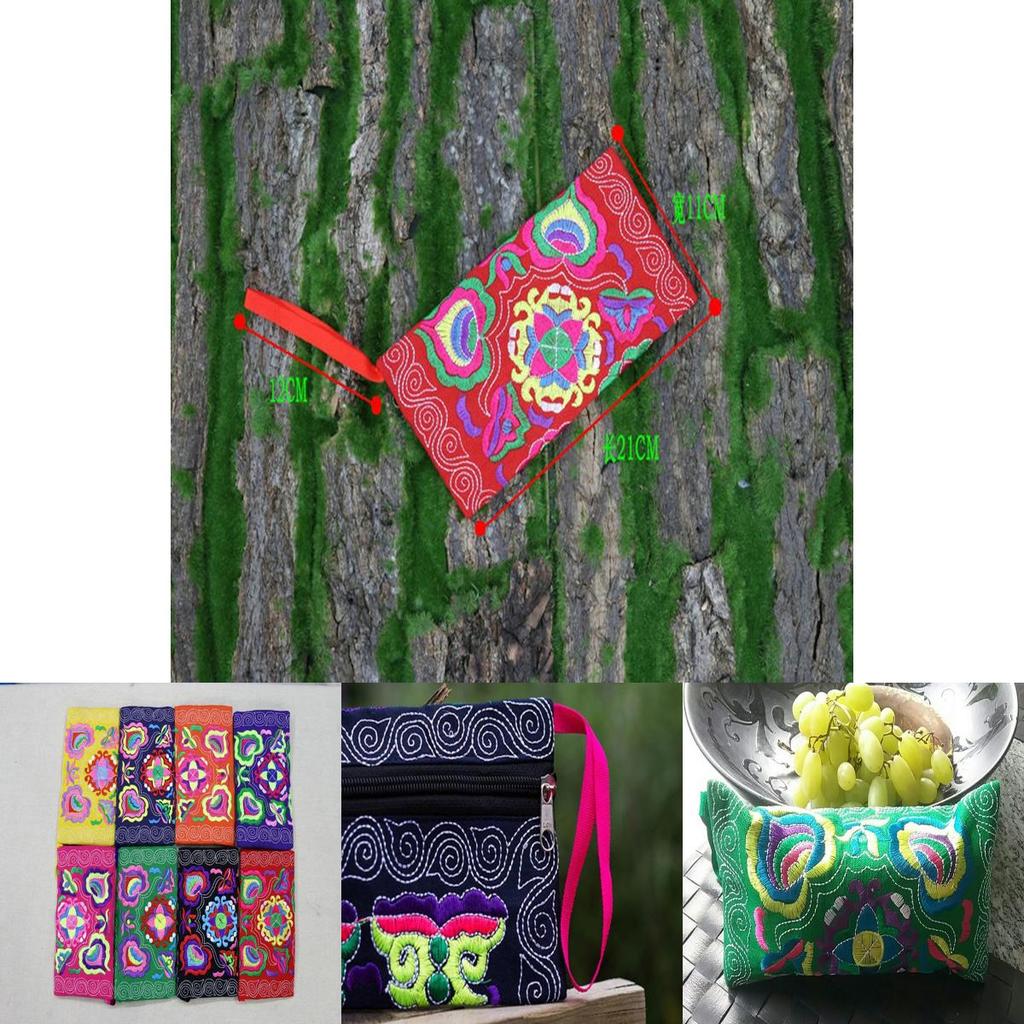 Women Ethnic Handmade Embroidered Wristlet Clutch Bag Vintage Purse Wallet With Elegant Detailing