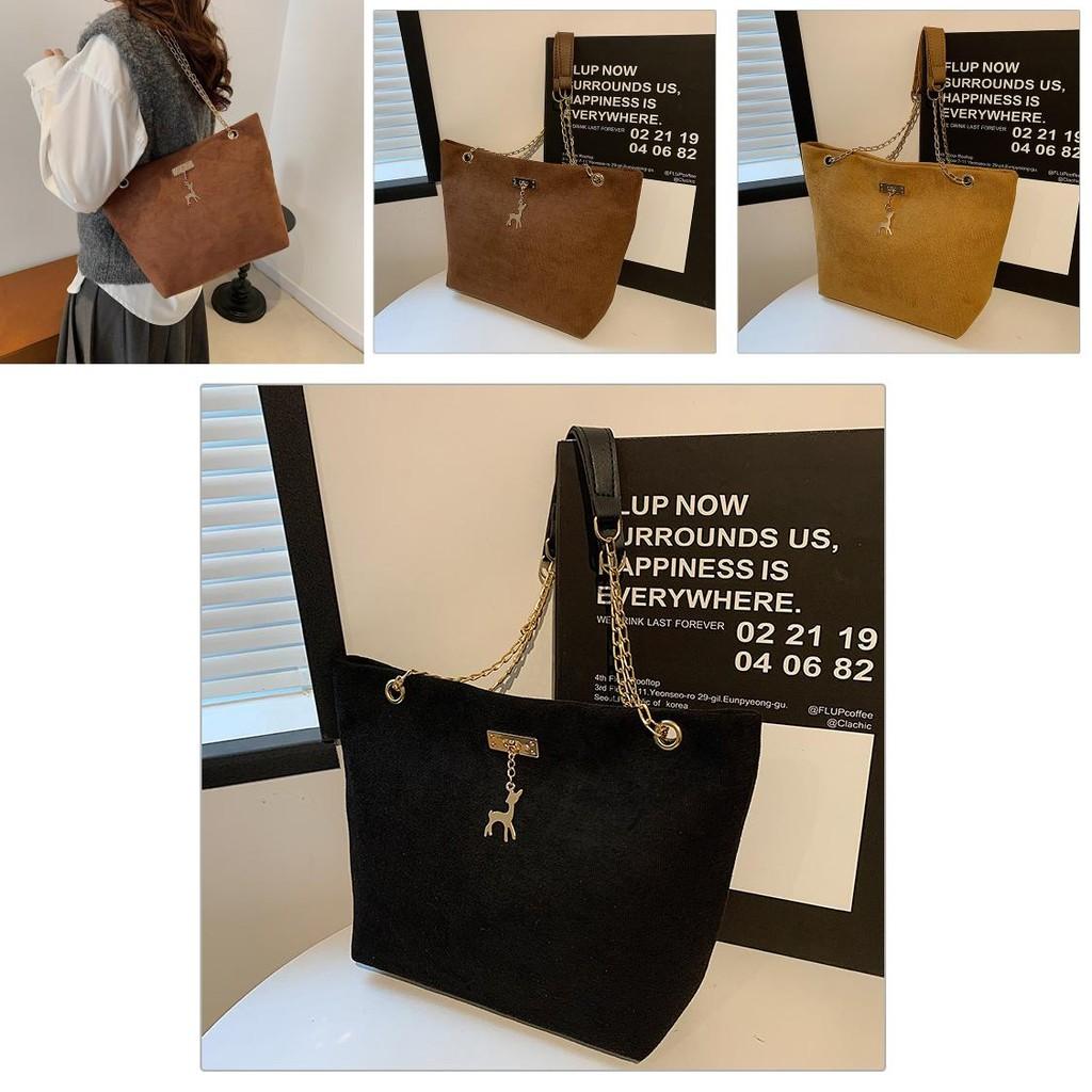 Trendy Soft Velvet Chain Shoulder Bag For Women Versatile Summer Tote Handbag