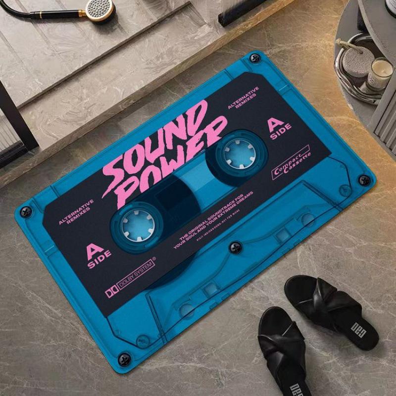 CD Tape Shaped Carpet Non-Slip Bathroom Mat Door Mat Kitchen Rug Welcome Mat Living Room Carpet Rug For Bedroom Home Dec