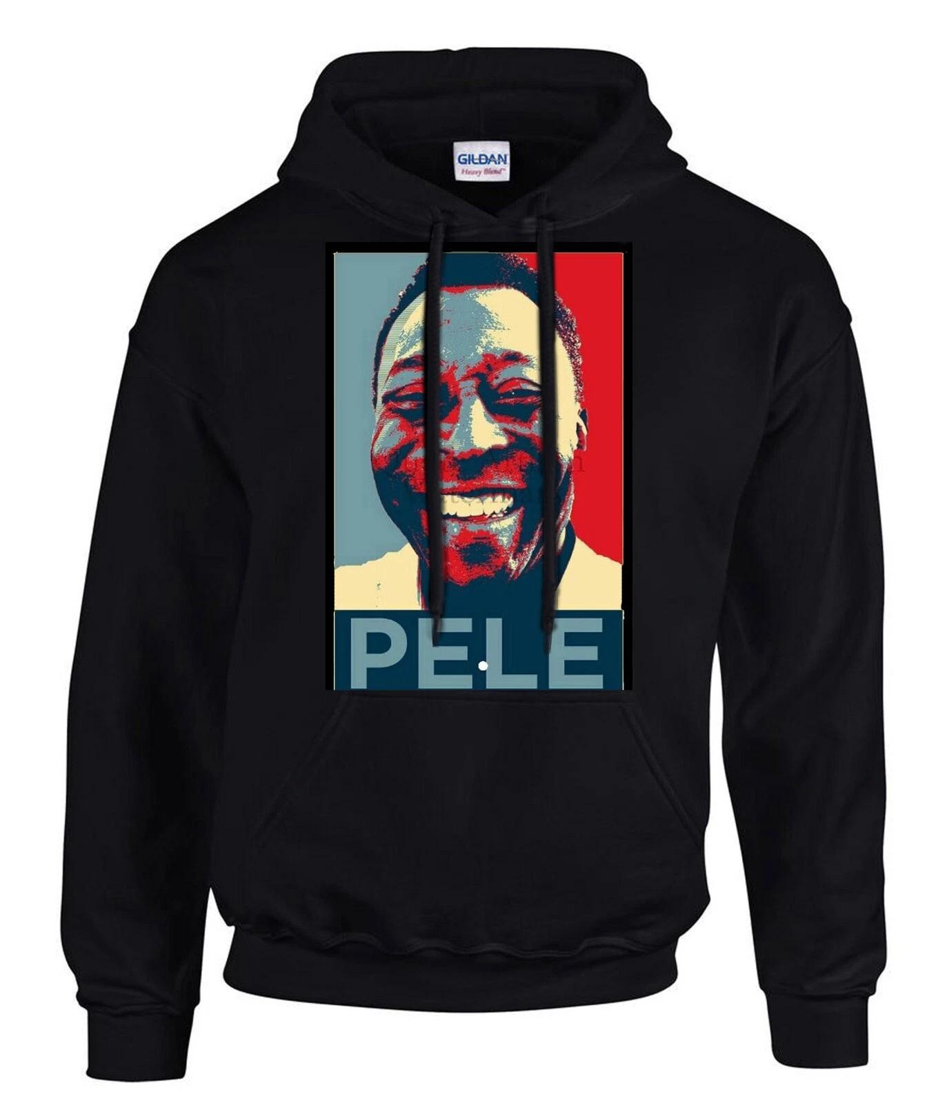PELE BRASILIEN Footbal Icon Schwarze Hoodies Kapuzenpullover -31056 -SW S