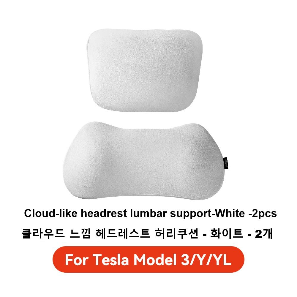 YZ For Tesla Model 3 Y YL Juniper -2026 Car Seat Headrest pillow Lumbar Support Neck Pillow High-Quality Leather Accessories