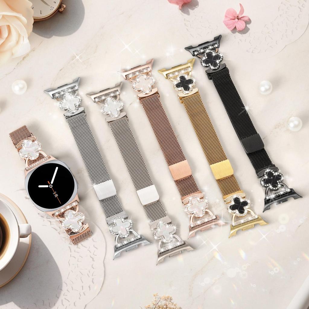 Cinturino Universale per Samsung Watch8 con Quadrifoglio e Fibbia Magnetica Milanesee