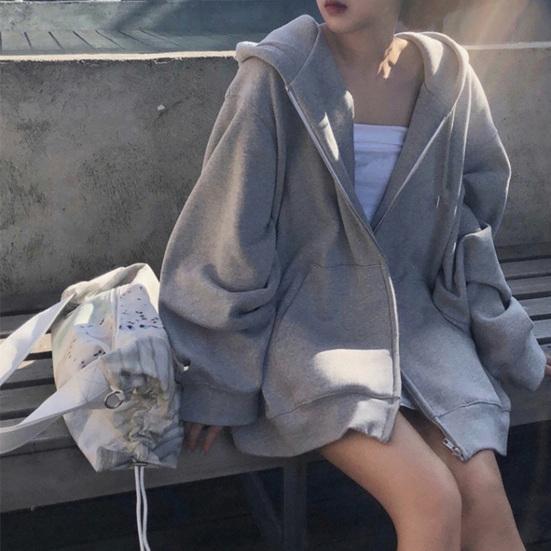 Palton de iarnă pentru femei Cardigan subțire Fermoar cu șnur Culoare uni Păstrați căldura Lungime medie Plus Size Palton de toamnă pentru femei Îmbrăcăminte pentru femei