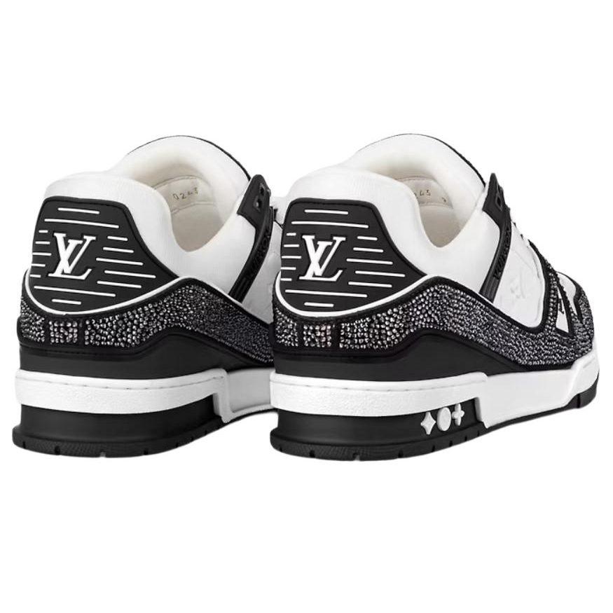 Louis Vuitton Lv Trainer Sneakers 'Black White Rhinestones' 1ABM04