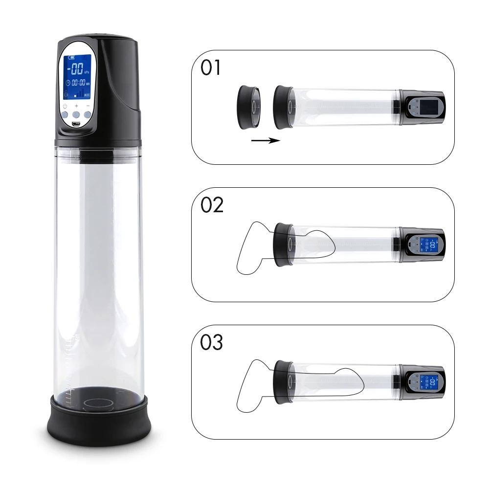 1 PCS Electric Penis Pump Enlargement Vacuum Pump Automatic Penis Enlargement Extension Pump Masturbation Penis Mens Sex Toy 18+